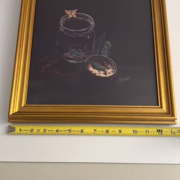 Cottage BUTTERFLIES EMERGING FROM JAR, Professional Framed, Brexler, 16”x 13” - Picture 3 of 5